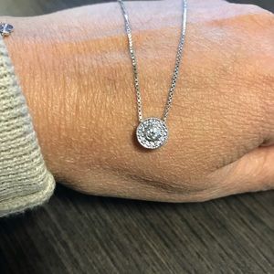 14k white gold diamond necklace